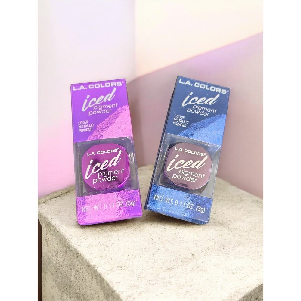 LA Colors Over Pigment Eye Powder Color Glam And Gleam Loose Powder 2 pack